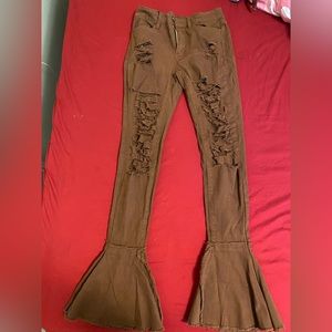 Ripped flare jeans